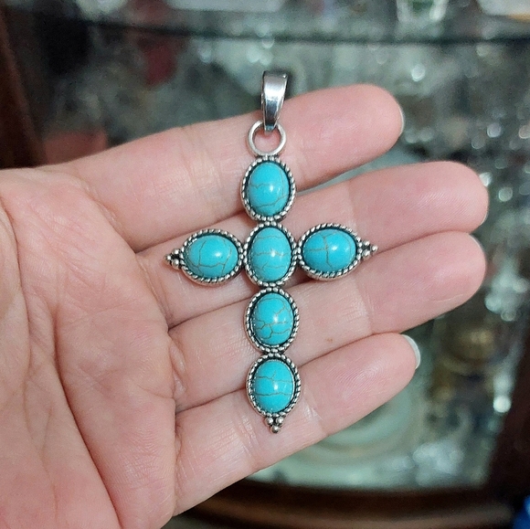 Jewelry - Turquoise Cross Pendant Necklace